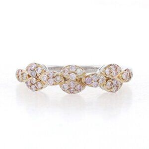 Yellow Gold Diamond Cluster Band - 18k Round Brilliant .32ctw Wedding Ring
